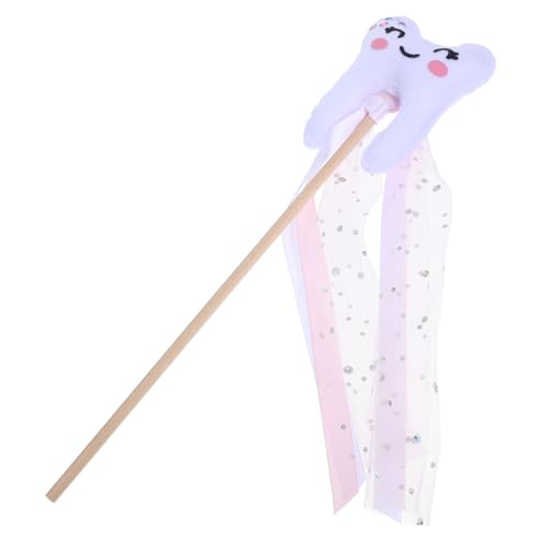 ifundom Zauberstab mit Band und Zahnförmigem Design Niedliches Feenkostüm Accessoire für Vielseitiger Party und Requisit für Fantasievolles Spiel und Festliche Anlässe von ifundom