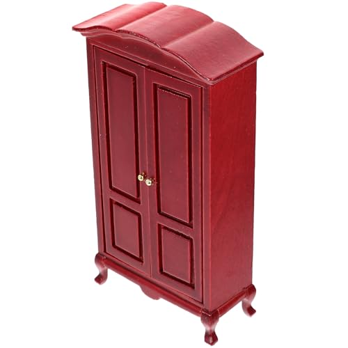 ifundom armloser Liebesstuhl holzspielzeug holzschrank oyuncak dolapları playmobilhauser puppenstubenmöbel Puppenhaus-Miniatur-Kleiderschrank Kleiner Kleiderschrank fürs Puppenhaus rot von ifundom