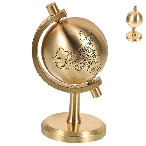 ifundom bürodeko büro Dekoration Earth of All Rotating Globe car Decor Solar- Vorrichtungen LED-Leiste Kleiner oszillierender Cool Kleiner Modelldekor aus Kupfer Golden von ifundom
