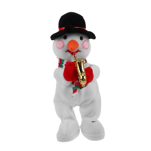 ifundom elektrischer Schneemann singender Schneemann Weihnachten Stofftiere für kinderspielzeug Gefälligkeiten für Weihnachtsfeiern Weihnachten Plüsch Schneemann Plastik von ifundom