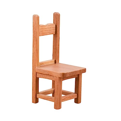 ifundom kleine Holzmöbel Miniatur Puppenstubenmöbel holzdeko holzstuhl Rückenlehnenstuhl verkleidungsaccessoires Dollhouse Furniture Puppenhausmöbel Mini-Stuhl Hölzern von ifundom