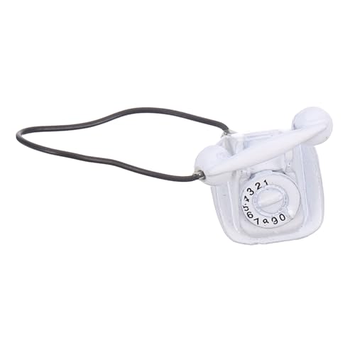 ifundom puppenhaus Telefon kleine Telefonstatue Miniatur-Puppenhaus Puppenhaus-Miniatur Mini- Toys kinderknallzeug gefälschtes Telefon kleines Mini-Telefon Metall Weiß von ifundom