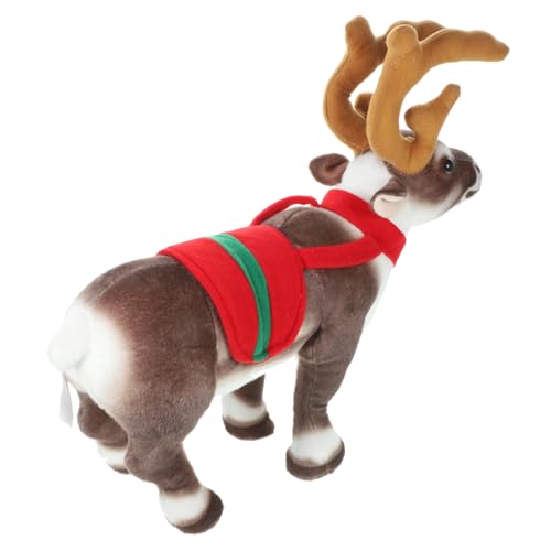 ifundom weihnachtsschmuck Weihnachts Figuren weihnachtliche Accessoires weihnacjtsdeko wihnachtsdeko stehendes Rentier Hund REH Kuh Tiere Elch-Ornamente Plüsch Rentier PP-Baumwolle von ifundom