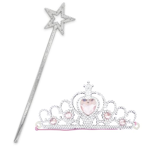 ihoot Prinzessinnen-Diadem und Feenstab im Set, 2-in-1-Prinzessinnen-Kostüme für Mädchen, Zubehör, 3 4 5 Jahre altes Mädchen, Partytütenfüller für Kinder ihoot Prinzessinnen-Diadem und Feenstab im Set, 2-in-1-Prinzessinnen-Kostüme für Mädchen, Zubehör, 3 4 5 Jahre altes Mädchen, Partytütenfüller für Kinder von ihoot