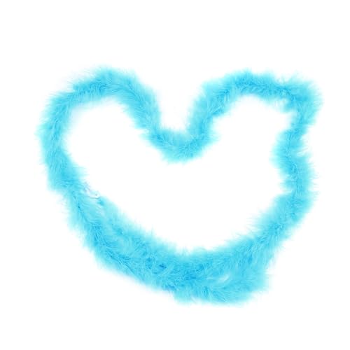 ihreesy 2M Türkei Federboa für Frauen, Flauschige Weihnachten Band Lange Federstola Federschal DIY Bastelfeder Streifen Girlande für Hochzeit Halloween DIY-Kleidung Dekoration,Blau See von ihreesy