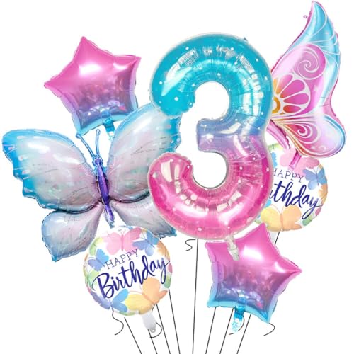ihreesy Aluminiumfilmballons im Eis-Schmetterling Sternenhimmel Design, bunte Fantasiedekoration für Geburtstage, Babypartys, Größen 1-9in von ihreesy
