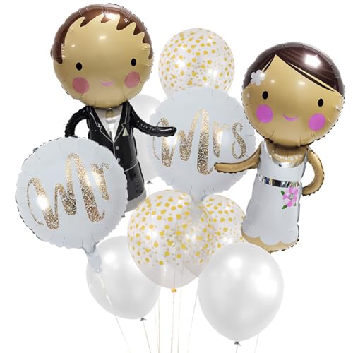 ihreesy Folienballon-Set für Braut Hochzeitsthema, Partydekorationen mit Braut und Bräutigam, Aluminiumfolie, Grün, Perfekt für besondere Anlässe von ihreesy
