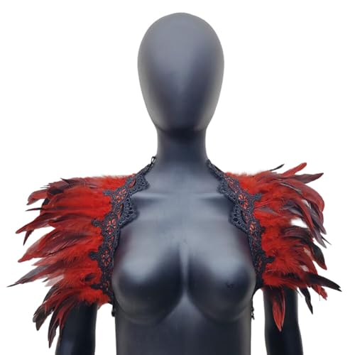 ihreesy Gothic Federumhang, Natürlicher Federschal Achselzucken Schalkragen Damen Feder Umhang Cape Federboa Kragen Schal Wrap Schulterwickel Achselzucken Wickel Kostüm Zubehör,Rot ihreesy Gothic Federumhang, Natürlicher Federschal Achselzucken Schalkragen Damen Feder Umhang Cape Federboa Kragen Schal Wrap Schulterwickel Achselzucken Wickel Kostüm Zubehör,Rot von ihreesy