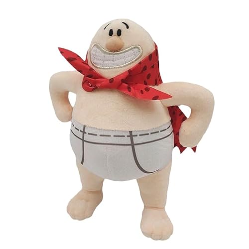 iiFi Captain Underpants Stofftier 22 cm, weicher Superheld in Unterhose, Kapitän Unterhose, Plüschpuppe, Kapitän Unterwäsche, Stofftiere, Geschenk für Fans von iiFi