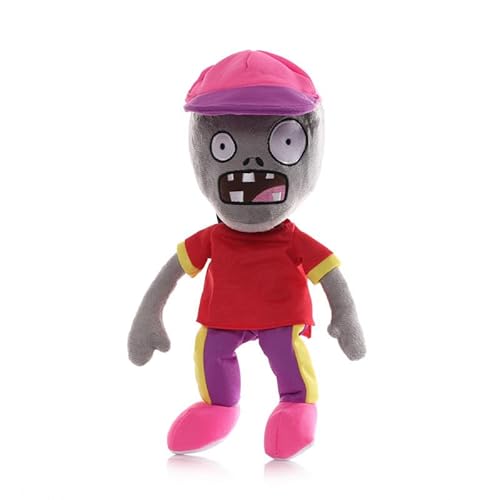 iiFi PVZ Cosplay Zombie Plüsch 30cm Disco/Rock/Dance Zombie Stoffpuppe Pflanzen vs Zombies Weiche Puppe Spielzeug Geburtstagsgeschenk für Fans (Pink Zombie in Peaked Cap) von iiFi