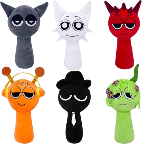 iiFi Sprunki Plüschtier 20 cm, superweiches Sprunki-Spiel-Plüschtier, süßes Oren/Pinki/Wenda/Simon-Plüschtier, Incredibox Sprunki-Spiel-Sammlerstück für Fans (6 Stück A) von iiFi
