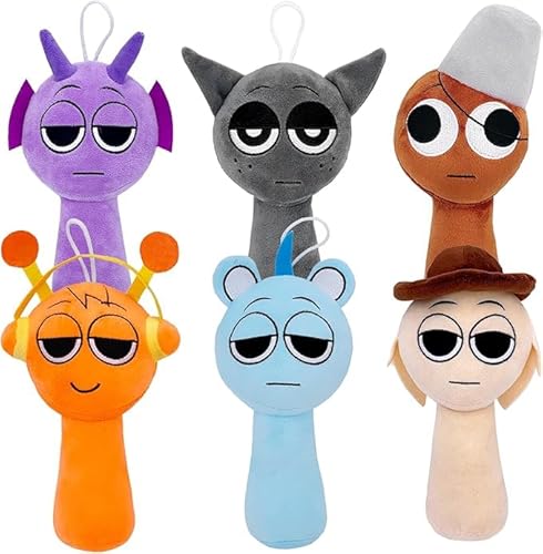 iiFi Sprunki Plüschtier 20 cm, superweiches Sprunki-Spiel-Plüschtier, süßes Oren/Pinki/Wenda/Simon-Plüschtier, Incredibox Sprunki-Spiel-Sammlerstück für Fans (6 Stück B) von iiFi