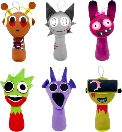 iiFi Sprunki Plüschtier 20 cm, superweiches Sprunki-Spiel-Plüschtier, süßes Oren/Pinki/Wenda/Simon-Plüschtier, Incredibox Sprunki-Spiel-Sammlerstück für Fans (6 Stück C) von iiFi