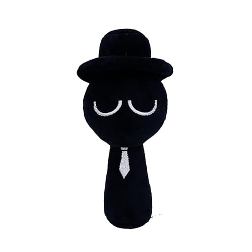 iiFi Sprunki Plüschtier 20 cm, superweiches Sprunki-Spiel-Plüschtier, süßes Oren/Pinki/Wenda/Simon-Plüschtier, Incredibox Sprunki-Spiel-Sammlerstück für Fans (Black) von iiFi
