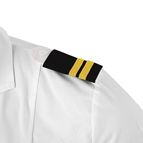 iiniim 1Paar Uniform Epauletten Polizei Pilot Marine Schulterklappen mit Golden Streifen Kapitän Schulterstücke für Cosplay Kostüm Accessories Schwarz&Gold B One Size iiniim 1Paar Uniform Epauletten Polizei Pilot Marine Schulterklappen mit Golden Streifen Kapitän Schulterstücke für Cosplay Kostüm Accessories Schwarz&Gold B One Size von iiniim