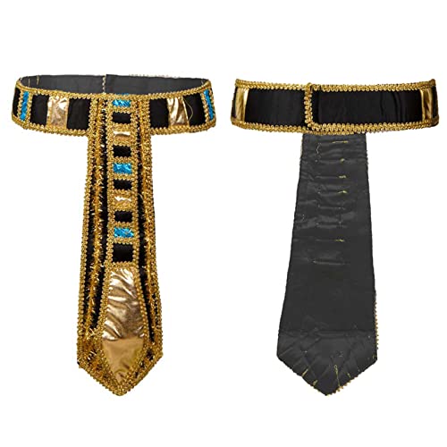 iiniim Ägyptischer Pharao Königin Kostüm Set Pharao Hut mit Gürtel Halskragen Armmanschetten Zepter Cosplay Performance Fasching Pharaonen-Kostüm Zubehör Vielfarbig B One Size von iiniim