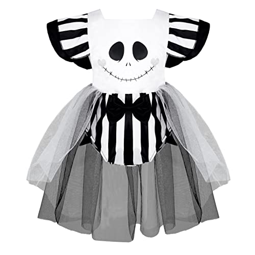 iiniim Baby Mädchen Hexenkostüm Hexe Kleid Halloween Kürbis Kostüm Horror Geist Kostüm Cosplay Karneval Faschingskostüm C Schwarz 50-62 von iiniim