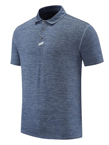 iiniim Casual Golf Sport-Shirt: Outdoor Training, Fitness, Kurzarm mit Kragen, Schnelltrocknend Blau S von iiniim
