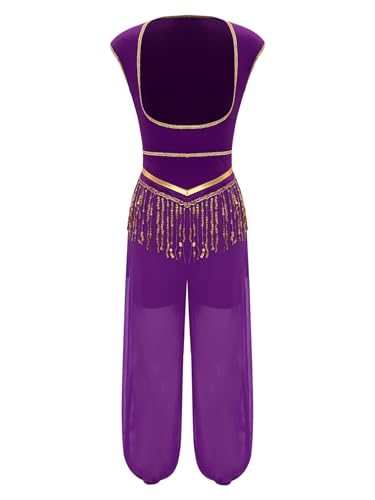 iiniim Damen Bauchtanz Kostüm Brustfrei Body Overall mit Pailletten Jumpsuit Arabische Prinzessin Kostüm Orientalische Indische Tanzkleidung Lila L iiniim Damen Bauchtanz Kostüm Brustfrei Body Overall mit Pailletten Jumpsuit Arabische Prinzessin Kostüm Orientalische Indische Tanzkleidung Lila L von iiniim