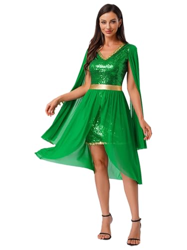 iiniim Damen Feen Kostüm Pailletten Feenkleid Waldfee Mittelalter Kleid mit Trompetenärmel Glitzer Elfenkleid Halloween Karneval Fasching Partykleid Grün M iiniim Damen Feen Kostüm Pailletten Feenkleid Waldfee Mittelalter Kleid mit Trompetenärmel Glitzer Elfenkleid Halloween Karneval Fasching Partykleid Grün M von iiniim
