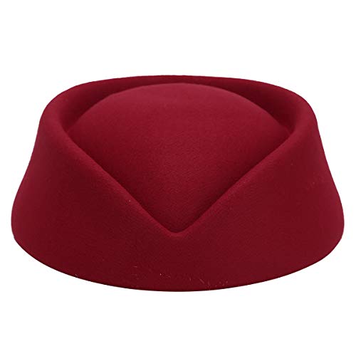 iiniim Damen Hut Stewardess Kostüm Cosplay Elegant Flugbegleiterin Mütze Stewardess Cap Zubehör Fasching Karneval Weihnachtsfeier Weinrot Einheitsgröße iiniim Damen Hut Stewardess Kostüm Cosplay Elegant Flugbegleiterin Mütze Stewardess Cap Zubehör Fasching Karneval Weihnachtsfeier Weinrot Einheitsgröße von iiniim