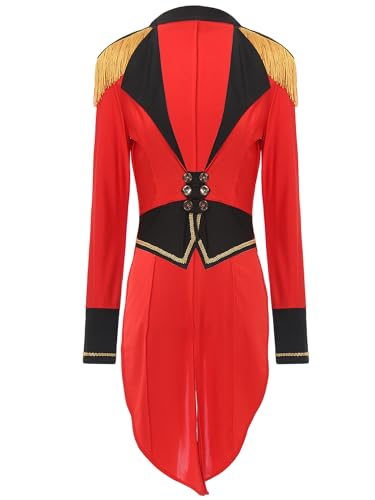 iiniim Damen Zirkus Kostüm Zirkusdirektor Uniform Gothic Frack Jacke Blazer Mantel Halloween Weihnachten Karneval Fasching Kostüm Rot M iiniim Damen Zirkus Kostüm Zirkusdirektor Uniform Gothic Frack Jacke Blazer Mantel Halloween Weihnachten Karneval Fasching Kostüm Rot M von iiniim