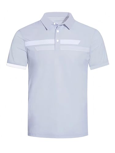 iiniim Elastisches Herren Golf-t-shirt Kurzarm Sommer: Eiskleberstoff, Sportlich, Atmungsaktiv, Schnell Trocknend Grau S iiniim Elastisches Herren Golf-t-shirt Kurzarm Sommer: Eiskleberstoff, Sportlich, Atmungsaktiv, Schnell Trocknend Grau S von iiniim