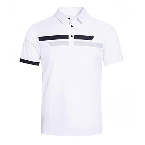 iiniim Elastisches Herren Golf-t-shirt Kurzarm Sommer: Eiskleberstoff, Sportlich, Atmungsaktiv, Schnell Trocknend Weiß XXL iiniim Elastisches Herren Golf-t-shirt Kurzarm Sommer: Eiskleberstoff, Sportlich, Atmungsaktiv, Schnell Trocknend Weiß XXL von iiniim