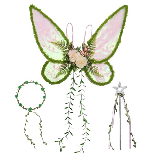 iiniim Fairy Wings Set Für Erwachsene Gradient Sheer Elf Wings Flower Crown Forest Fairy Wand Cosplay Requisiten Für Halloween Party 1 Satz Rosa Einheitsgröße iiniim Fairy Wings Set Für Erwachsene Gradient Sheer Elf Wings Flower Crown Forest Fairy Wand Cosplay Requisiten Für Halloween Party 1 Satz Rosa Einheitsgröße von iiniim