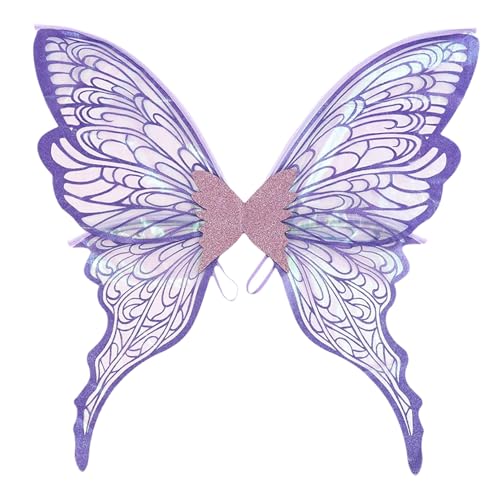 iiniim Funkelnde transparente Schmetterlingsflügel Blumenkrone und Elfenohren Feenzauberstab für Halloween-Themenpartys Lila Einheitsgröße iiniim Funkelnde transparente Schmetterlingsflügel Blumenkrone und Elfenohren Feenzauberstab für Halloween-Themenpartys Lila Einheitsgröße von iiniim