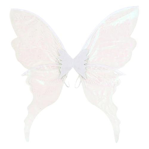 iiniim Funkelnde transparente Schmetterlingsflügel Blumenkrone und Elfenohren Feenzauberstab für Halloween-Themenpartys Weiß Einheitsgröße von iiniim