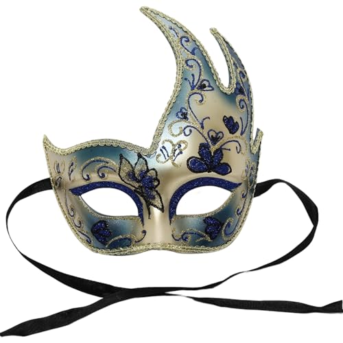 iiniim Glänzende Schmetterlingsmalerei Masken Maskerade Maske Venezianische Gesichtsbedeckung Für Halloween Kostüm Abendparty Königsblau Einheitsgröße von iiniim