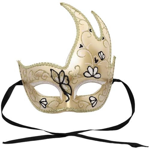 iiniim Glänzende Schmetterlingsmalerei Masken Maskerade Maske Venezianische Gesichtsbedeckung Für Halloween Kostüm Abendparty Weiß Einheitsgröße von iiniim