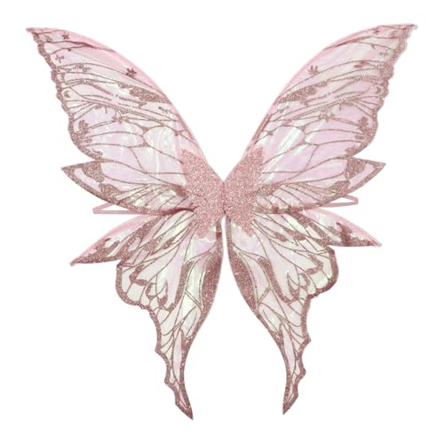 iiniim Glitzernde Schiere Feenflügel Schmetterlingsflügel Kostümzubehör für Halloween Party Rosa One Size iiniim Glitzernde Schiere Feenflügel Schmetterlingsflügel Kostümzubehör für Halloween Party Rosa One Size von iiniim