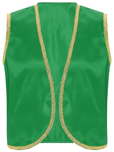 iiniim Herren Arabischer Prinz Kostüm Festliche Weste Mittelalter Jacke Gilet Gothic Steampunk Weste Halloween Karneval Fasching Party Outfits Aa Grün M von iiniim