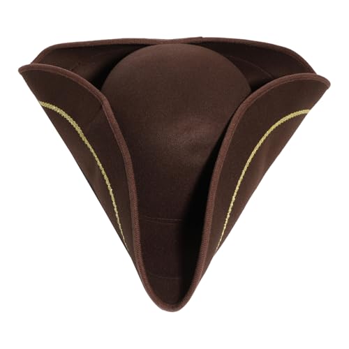 iiniim Herren Halloween Dreispitz Piratenhut Piratenkostüm Kapitän-Jack Mütze Breiter Krempe Kopfbedeckung Karneval Cosplay Kaffee One Size iiniim Herren Halloween Dreispitz Piratenhut Piratenkostüm Kapitän-Jack Mütze Breiter Krempe Kopfbedeckung Karneval Cosplay Kaffee One Size von iiniim