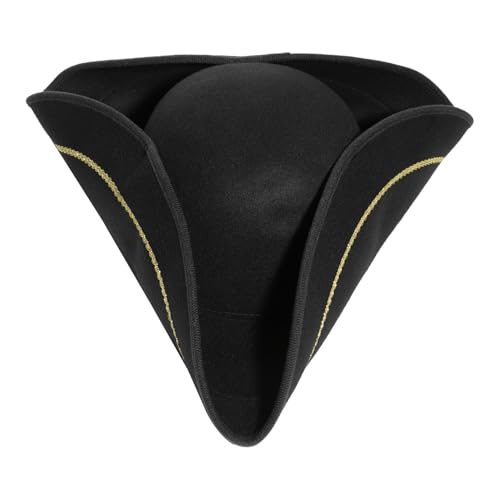 iiniim Herren Halloween Dreispitz Piratenhut Piratenkostüm Kapitän-Jack Mütze Breiter Krempe Kopfbedeckung Karneval Cosplay Schwarz One Size iiniim Herren Halloween Dreispitz Piratenhut Piratenkostüm Kapitän-Jack Mütze Breiter Krempe Kopfbedeckung Karneval Cosplay Schwarz One Size von iiniim