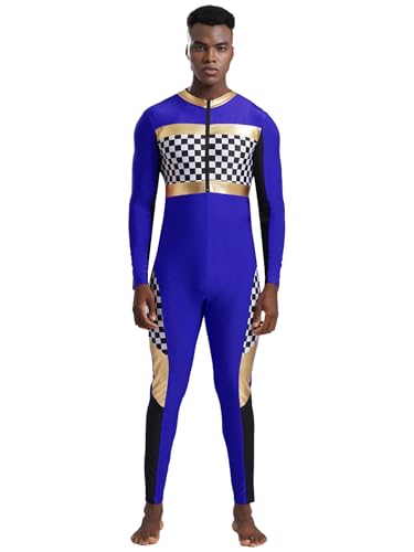 iiniim Herren Rennfahrer Kostüm Rennfahrer Uniform Formel 1 Kostüm Kariert Langarm Body Overall Jumpsuit Halloween Karneval Fasching Kostüm Royal Blau L iiniim Herren Rennfahrer Kostüm Rennfahrer Uniform Formel 1 Kostüm Kariert Langarm Body Overall Jumpsuit Halloween Karneval Fasching Kostüm Royal Blau L von iiniim