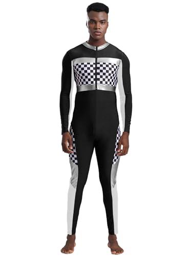 iiniim Herren Rennfahrer Kostüm Rennfahrer Uniform Formel 1 Kostüm Kariert Langarm Body Overall Jumpsuit Halloween Karneval Fasching Kostüm Schwarz L iiniim Herren Rennfahrer Kostüm Rennfahrer Uniform Formel 1 Kostüm Kariert Langarm Body Overall Jumpsuit Halloween Karneval Fasching Kostüm Schwarz L von iiniim
