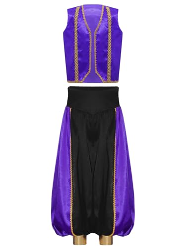 iiniim Jungen Arabisch Prinz Kostüm Orientalische Satin Weste + Haremshose Märchen Flaschengeist Outfit Halloween Karneval Kostüm Lila Schwarz 170-176 iiniim Jungen Arabisch Prinz Kostüm Orientalische Satin Weste + Haremshose Märchen Flaschengeist Outfit Halloween Karneval Kostüm Lila Schwarz 170-176 von iiniim