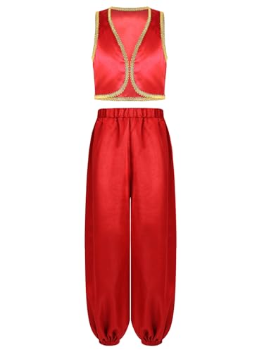 iiniim Kinder Jungen Arabische Kleidung Ärmellos Satin Weste + Harenshose Märchen Arabischer Prinz Kostüm Karneval Fasching Verkleidung Rot 134-140 iiniim Kinder Jungen Arabische Kleidung Ärmellos Satin Weste + Harenshose Märchen Arabischer Prinz Kostüm Karneval Fasching Verkleidung Rot 134-140 von iiniim