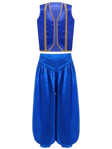 iiniim Kinder Jungen Arabische Kleidung Arabischer Prinz Kostüm Ärmellos Satin Weste + Aladinhose Orient Sultan Kostüm Karneval Fasching Royal Blau 170-176 iiniim Kinder Jungen Arabische Kleidung Arabischer Prinz Kostüm Ärmellos Satin Weste + Aladinhose Orient Sultan Kostüm Karneval Fasching Royal Blau 170-176 von iiniim