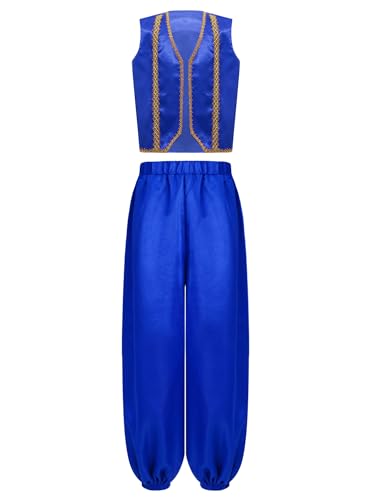 iiniim Kinder Jungen Arabische Kleidung Märchen Prinz Satin Weste + Harenshose Orient Arabischer Prinz Kostüm Karneval Fasching Kostüm Royal Blau 170-176 iiniim Kinder Jungen Arabische Kleidung Märchen Prinz Satin Weste + Harenshose Orient Arabischer Prinz Kostüm Karneval Fasching Kostüm Royal Blau 170-176 von iiniim