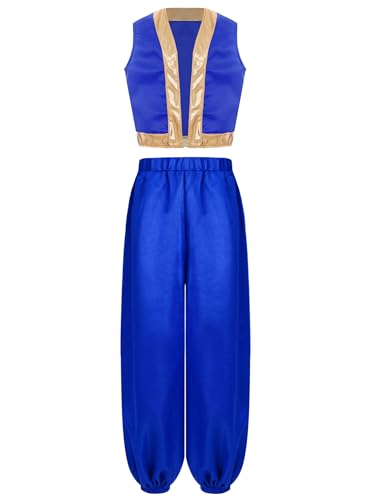iiniim Kinder Jungen Arabische Kleidung Orient Arabischer Prinz Kostüm Satin Weste + Harenshose Märchen Prinz Mottoparty Outfits Royal Blau 110-116 iiniim Kinder Jungen Arabische Kleidung Orient Arabischer Prinz Kostüm Satin Weste + Harenshose Märchen Prinz Mottoparty Outfits Royal Blau 110-116 von iiniim