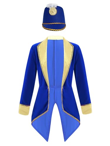 iiniim Kinder Jungen Zirkus Zirkusdirektor Kostüm Frack Jacke Blazer Mantel mit Hut Ringmaster Kostüm Cosplay Karneval Fasching Kostüm Stil B Royal Blau 170-176 iiniim Kinder Jungen Zirkus Zirkusdirektor Kostüm Frack Jacke Blazer Mantel mit Hut Ringmaster Kostüm Cosplay Karneval Fasching Kostüm Stil B Royal Blau 170-176 von iiniim