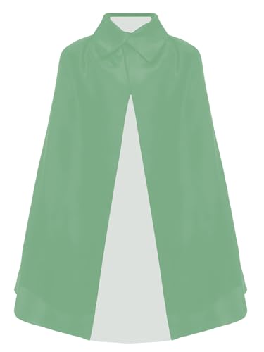 iiniim Kinder Zauberer Cape Mantel Revers Druckknopf Mantel Zauberer Robe für Halloween Karneval Hellgrün One Size von iiniim