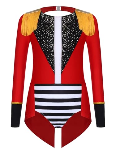 iiniim Mädchen Zirkus Kostüm Zirkusdirektor Uniform Glitzer Body Overall Ringmaster Tanzbody Halloween Weihnachten Karneval Party Outfits Rot 134-140 iiniim Mädchen Zirkus Kostüm Zirkusdirektor Uniform Glitzer Body Overall Ringmaster Tanzbody Halloween Weihnachten Karneval Party Outfits Rot 134-140 von iiniim