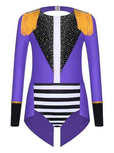 iiniim Mädchen Zirkus Kostüm Zirkusdirektor Uniform Glitzer Body Overall Ringmaster Tanzbody Halloween Weihnachten Karneval Party Outfits Violett 134-140 iiniim Mädchen Zirkus Kostüm Zirkusdirektor Uniform Glitzer Body Overall Ringmaster Tanzbody Halloween Weihnachten Karneval Party Outfits Violett 134-140 von iiniim