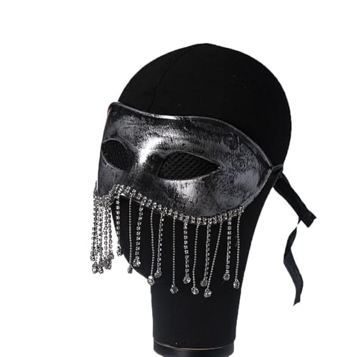 iiniim Männer Venezianische Masken Unisex Maskerade Maske Vintage Halbgesicht Maske Cosplay Maske Karneval Mottoparty Prom Silber A One Size von iiniim