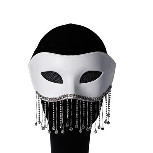 iiniim Männer Venezianische Masken Unisex Maskerade Maske Vintage Halbgesicht Maske Cosplay Maske Karneval Mottoparty Prom Weiß A One Size von iiniim